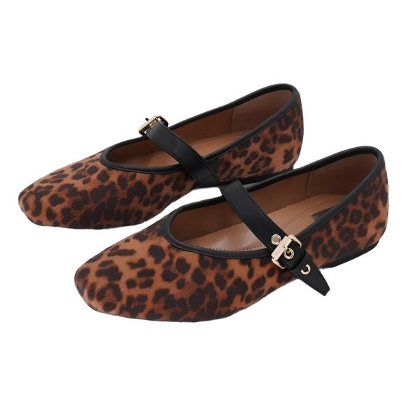 DV Dolce Vita Mulaney Mary Jane Leopard Pony Buckle Flats US 8.5 - Picture 2 of 6